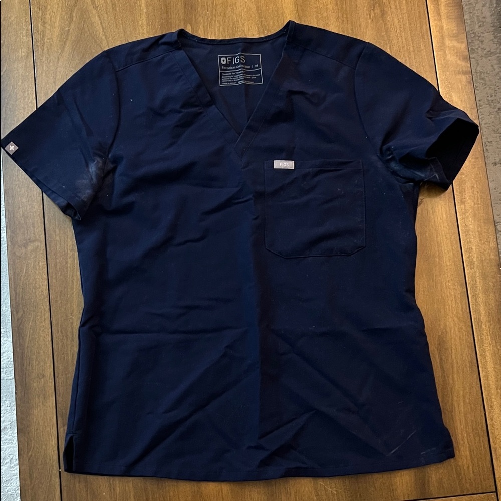 Figs Women's Deep Blue Short Sleeve Tee